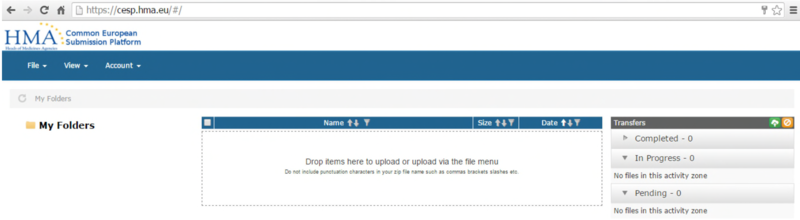 Screenshot of integrated upload screen