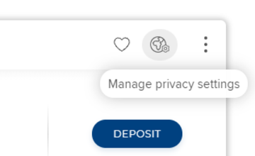 Screenshot showing the globe icon