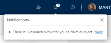 Notifications Screenshot showing notifications in the header